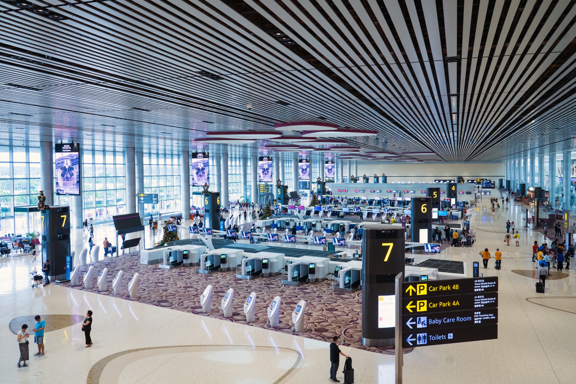 The departure hall at Terminal 4 (T4) of Changi Airport in Singapore.