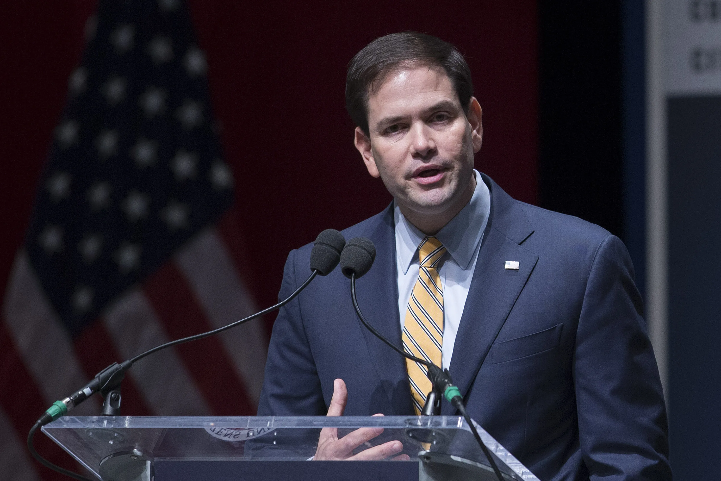 Senator Marco Rubio, a Republican from Florida and 2016 U.S. presidential candidate, speaks during the South Carolina Freedom Summit hosted by Citizens United and Congressman Jeff Duncan in Greenville, South Carolina, U.S., on Saturday, May 9, 2015. The Freedom Summit brings grassroots activists from across South Carolina and the surrounding area to hear from conservative leaders and presidential hopefuls.
