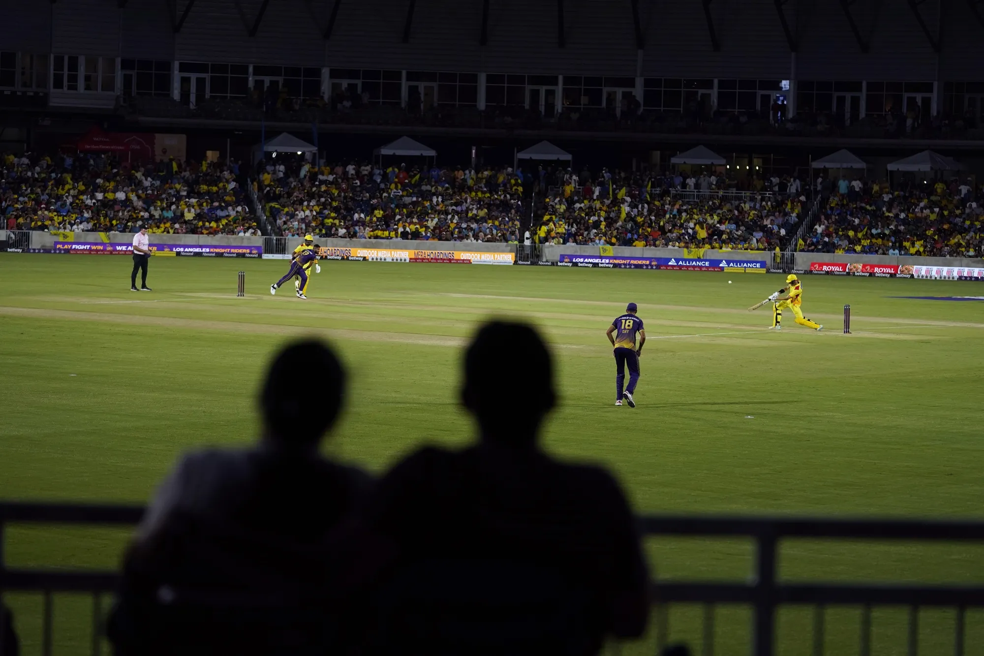 Fans watch a Major League Cricket match between the Los Angeles Knight Riders and the Texas Super Kings in Grand Prairie, Texas,&nbsp;in 2023.&nbsp;