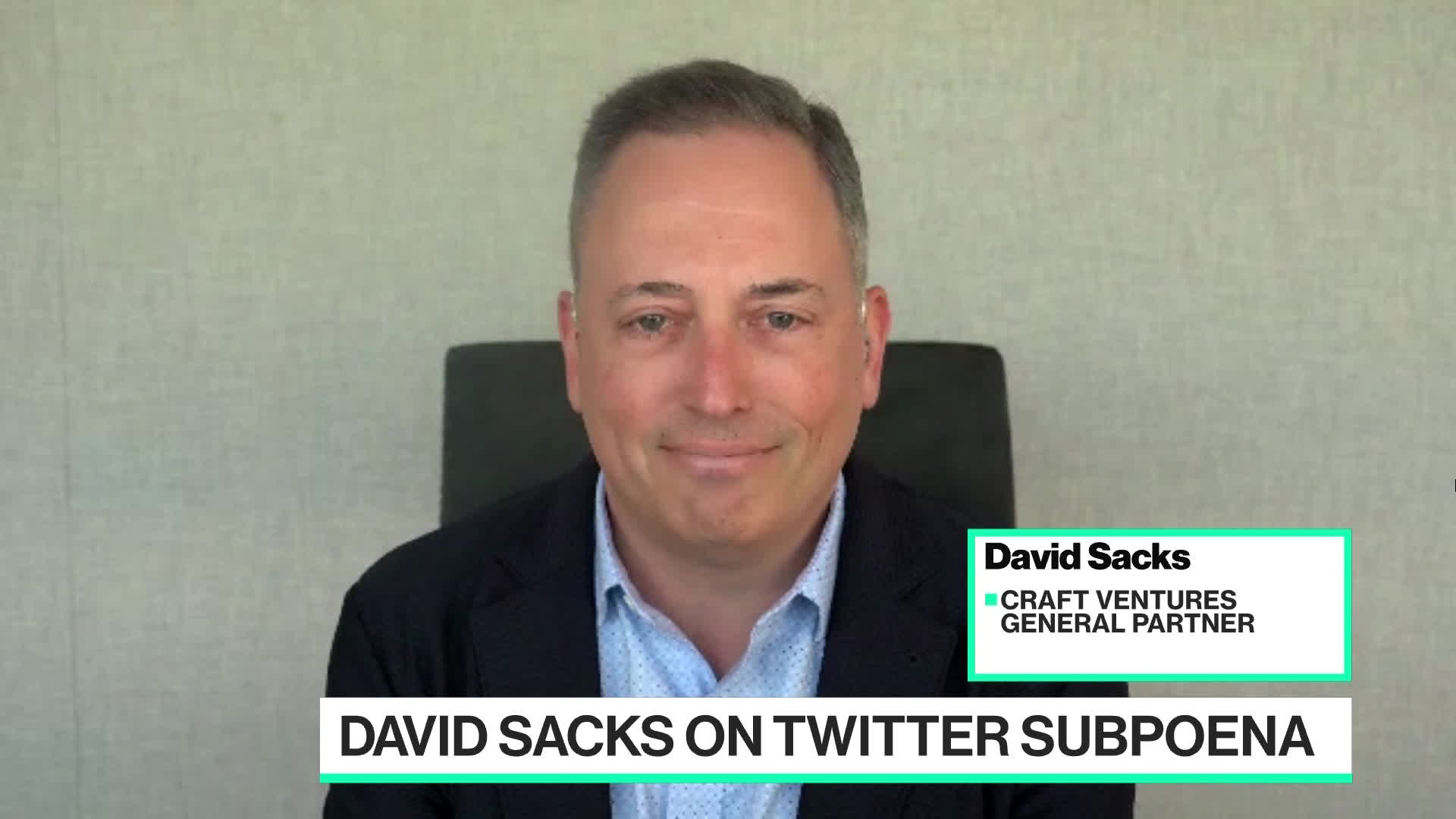 Watch David Sacks Calls Twitter Subpoena 'Harassment' - Bloomberg