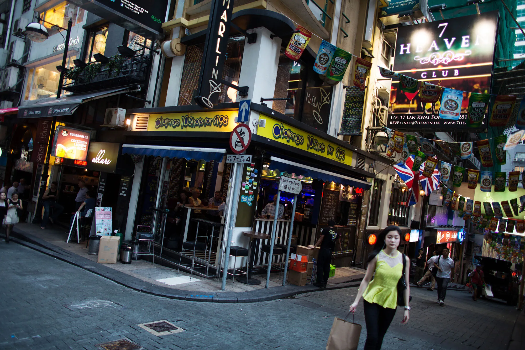 The bar district of Lan Kwai Fong.
