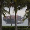 MIAMI BEACH, FLORIDA - JUNE 10: The Bremen Express cargo ship prepares to dock at PortMiami, which saw China as its top trading country in 2018, as trade tension continues between the U.S. and China on June 10, 2019 in Miami Beach, Florida. President Donald Trump announced a trade deal with Mexico and now the administration continues to work on an agreement to end the trade war with China. (Photo by Joe Raedle/Getty Images)