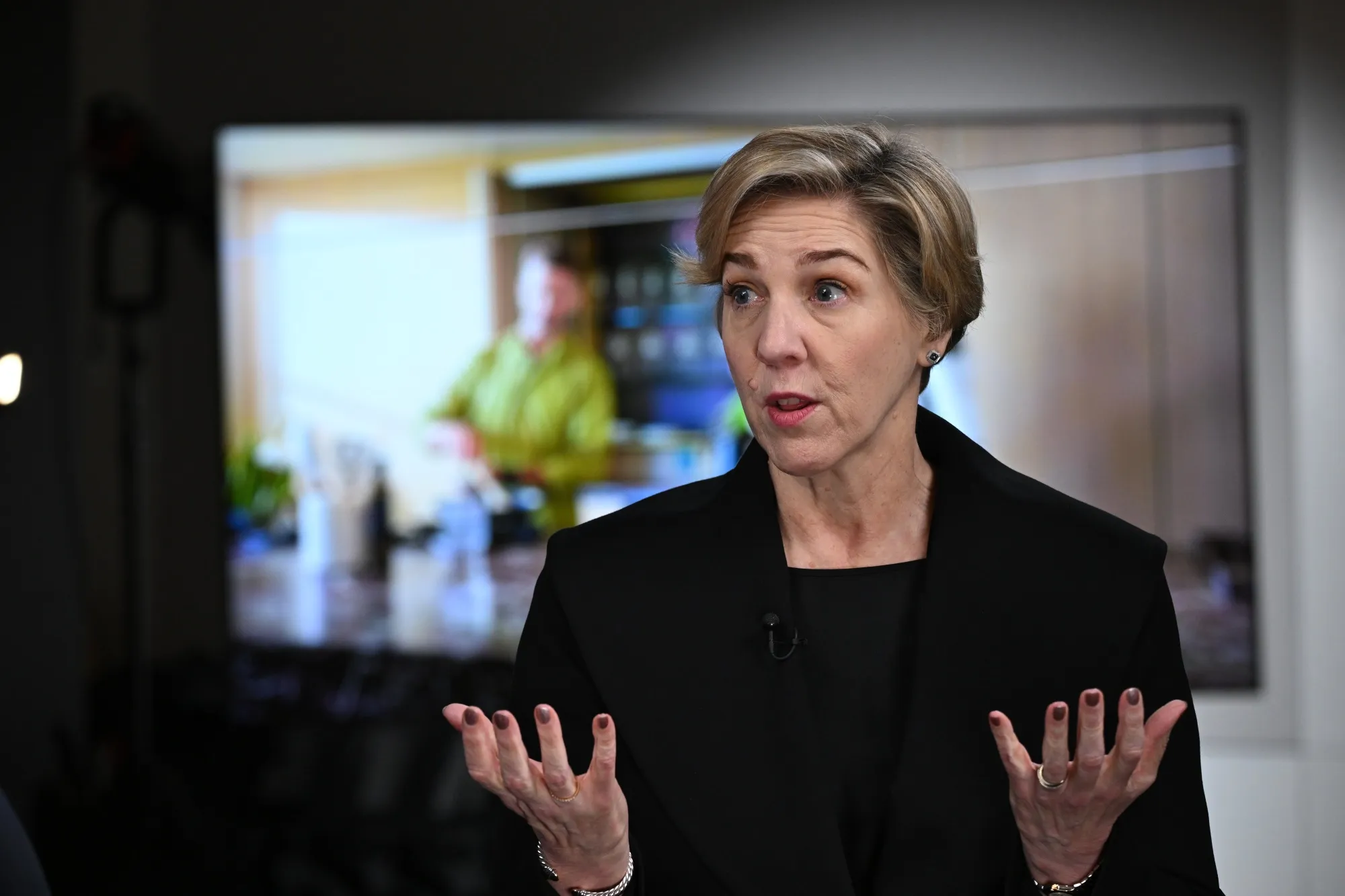 Robyn Denholm, chairperson of Tesla's board of directors, during a Bloomberg Television interview in Palo Alto, California, in&nbsp;September.&nbsp;