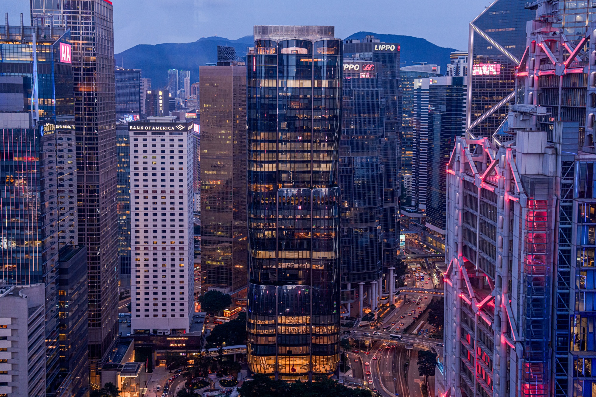 The Central business district in Hong Kong.