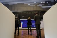 Traders At The Frankfurt Stock Exchange As European Stocks Slide to January 2024 Lows
