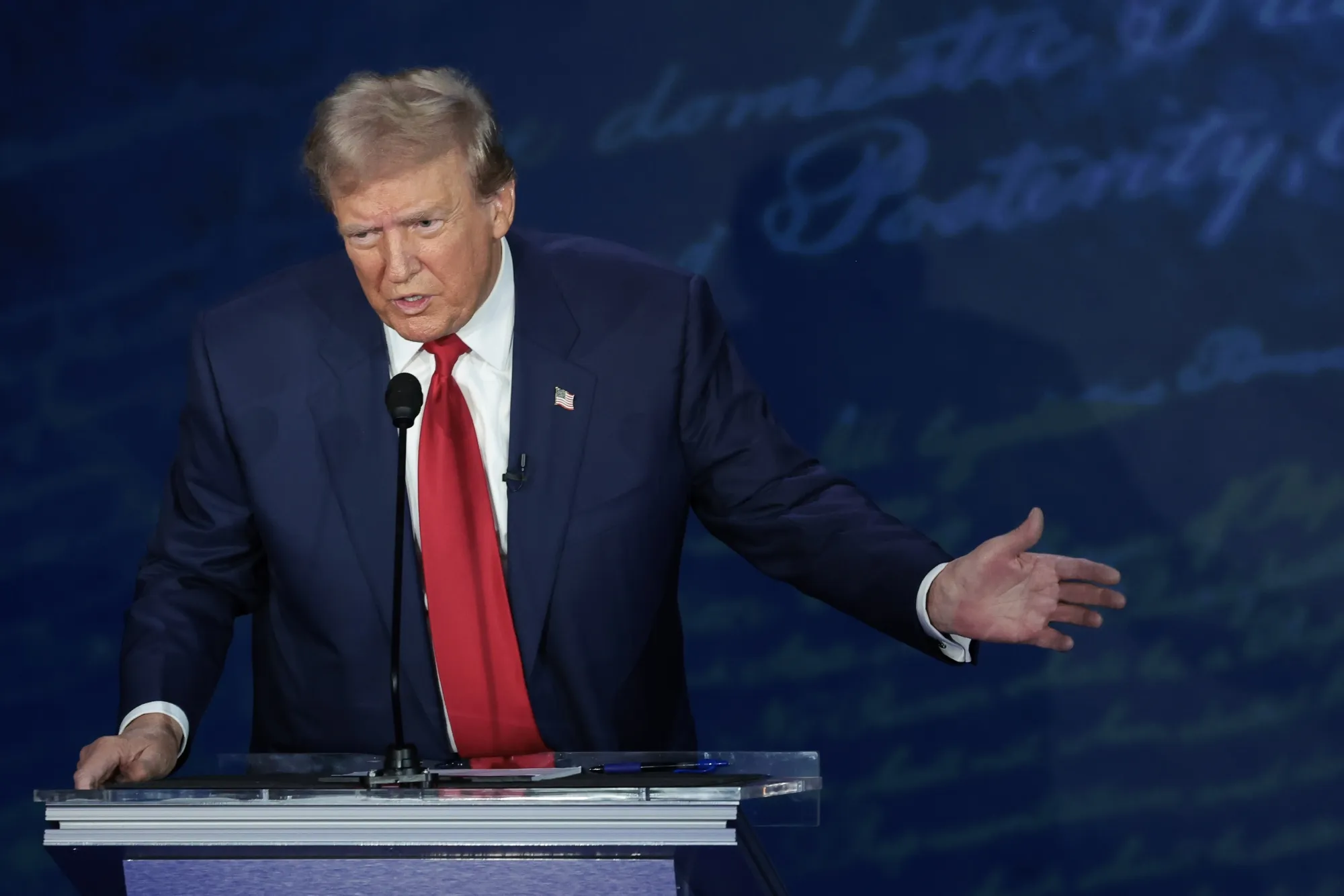 Donald Trump during the&nbsp;second presidential debate at the Pennsylvania Convention Center in Philadelphia, Pennsylvania, on Sept. 10.