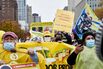 Street Vendors March Across Brooklyn Bridge For Pandemic Relief Benefits