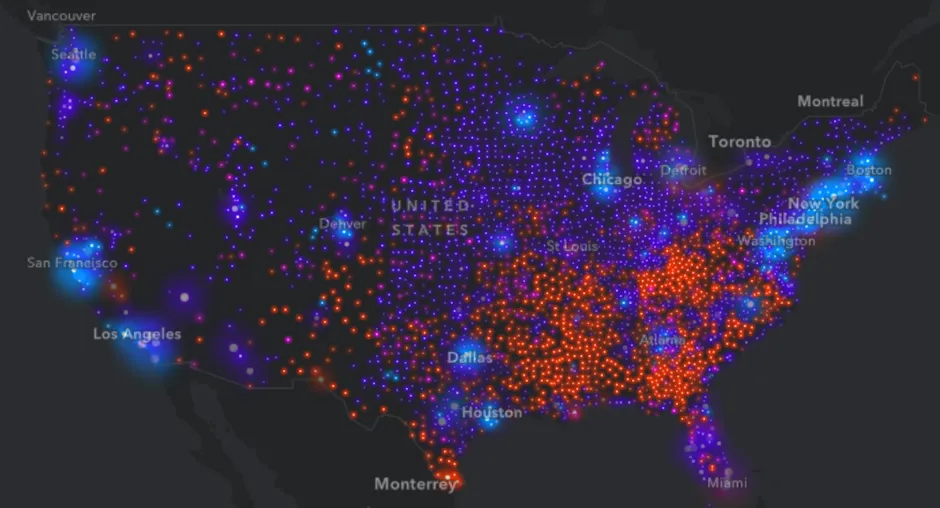 Color Income Map Three Ways to Visualize American Income Inequality - Bloomberg