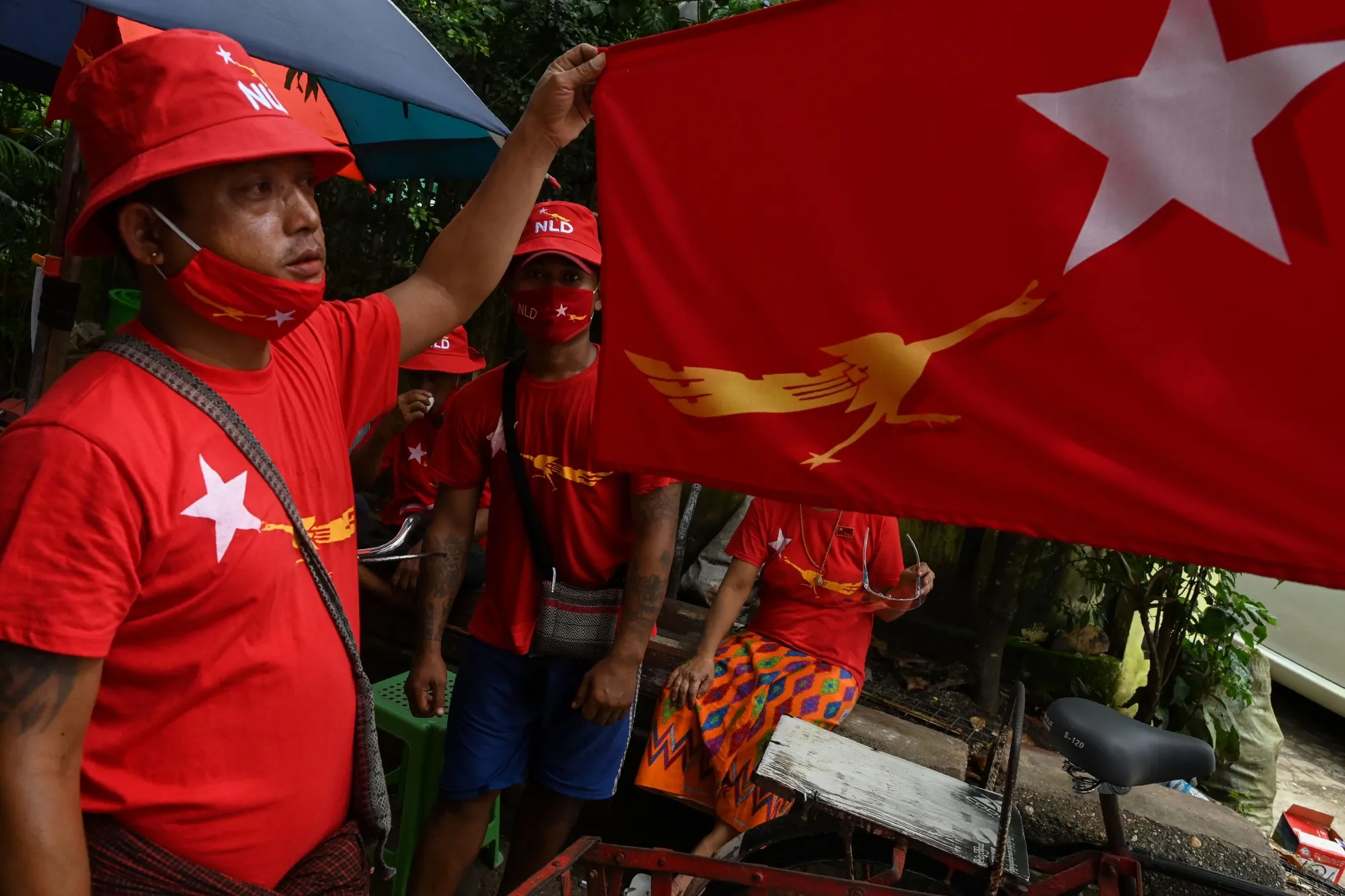 National League for Democracy party supporters attend a campaign launch in Yangon, Myanmar, on Sept. 8.
