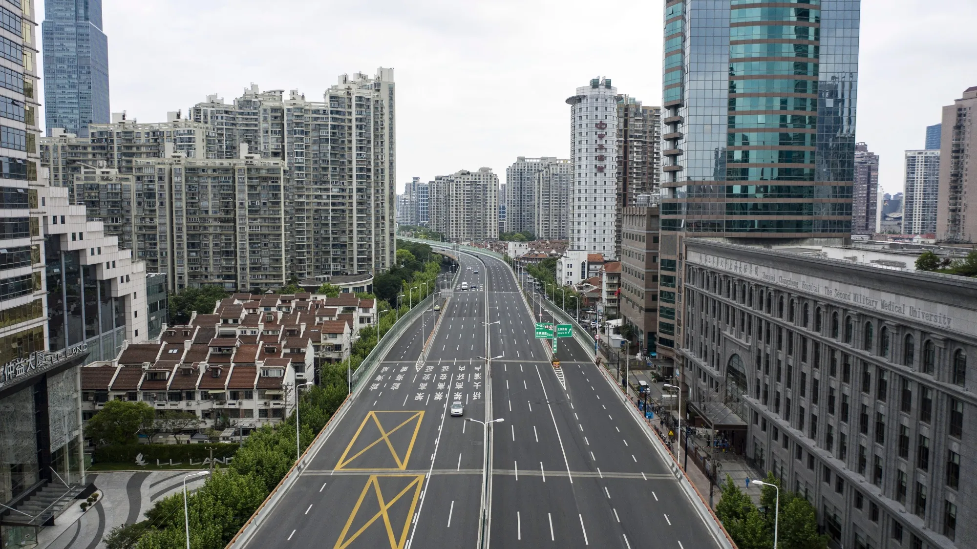A near-empty highway during Shanghai’s lockdown.