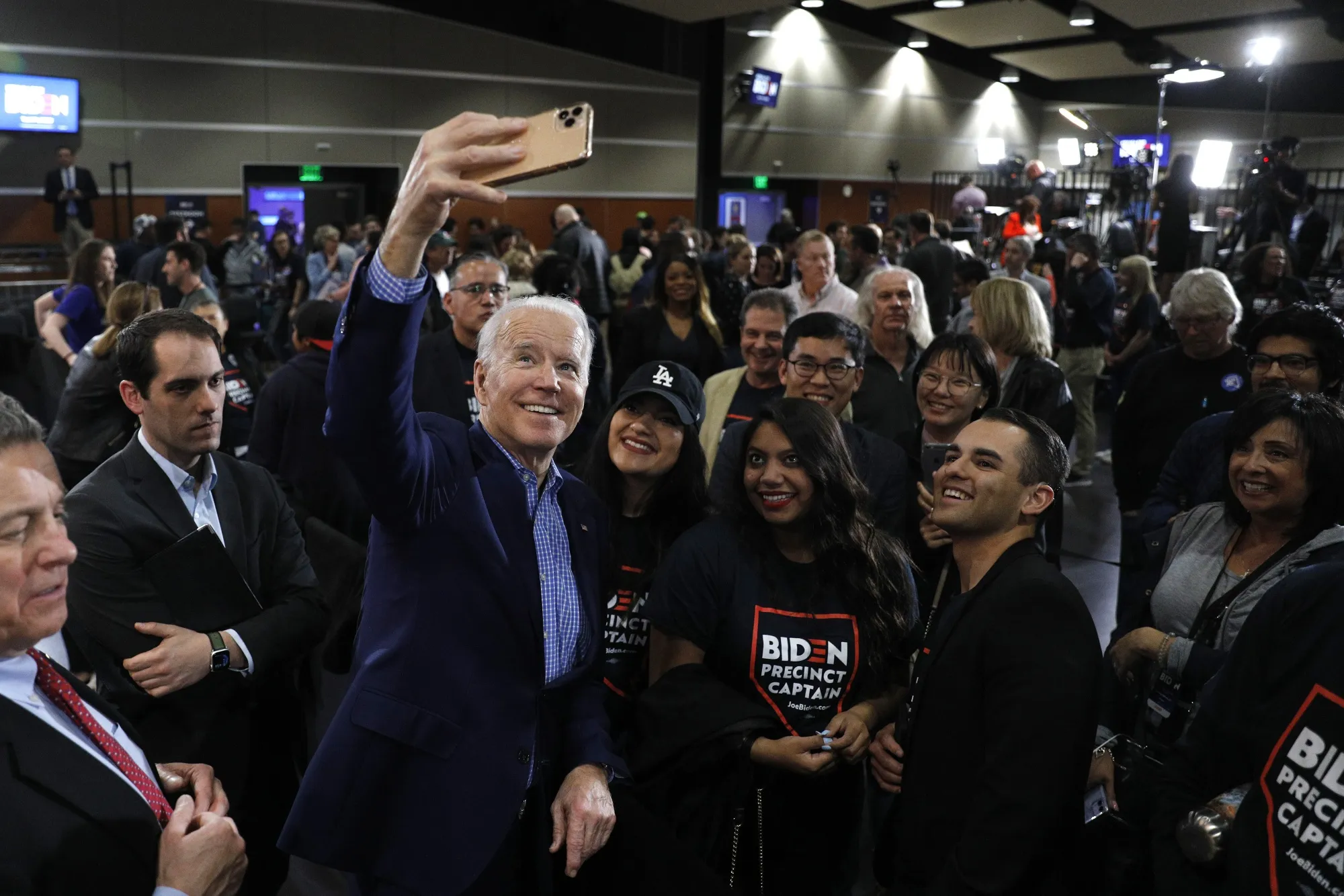 Joe Biden during a caucus night rally in Las Vegas, Nevada, Feb. 22.&nbsp;