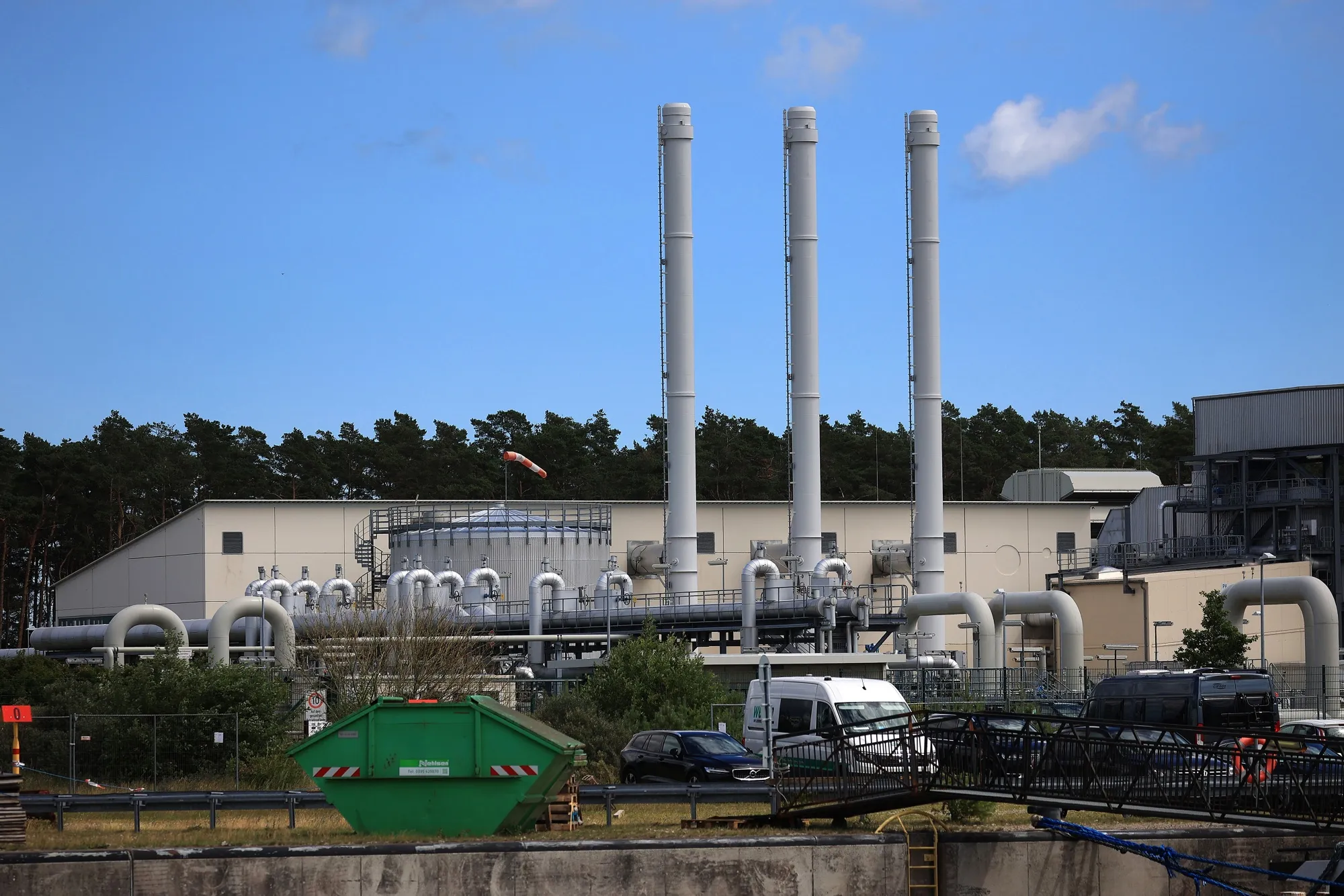 The gas receiving compressor station of the Nord Stream 1 natural gas pipeline in Lubmin, Germany.