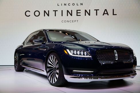 Ford Motor’s 2016 Lincoln Continental luxury sedan concept at the 2015 New York International Auto Show.