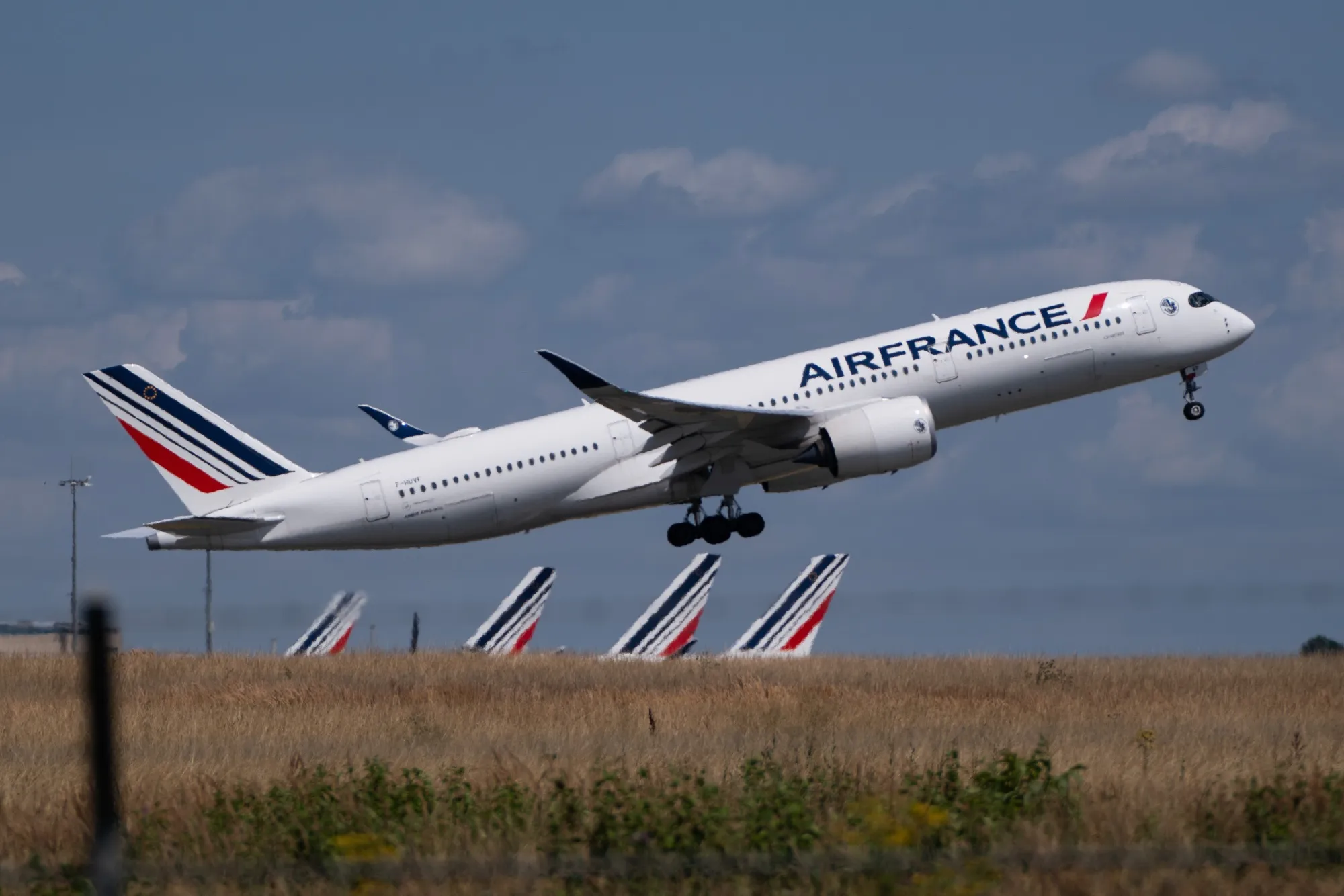 An Air France-KLM aircraft at the Paris Charles de Gaulle Airport.