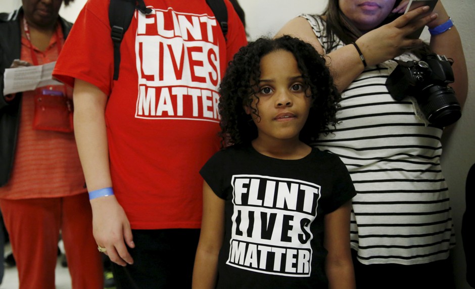 Mari Copeny, 8, of Flint, Michigan, waits in line to enter a room where Michigan Governor Rick Snyder and EPA Administrator Gina McCarthy testified during a congressional hearing on the Flint water crisis. 