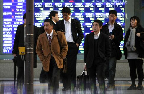 Asian Stocks Climb as Japanese Exporters Gain on Yen, U.S. Data