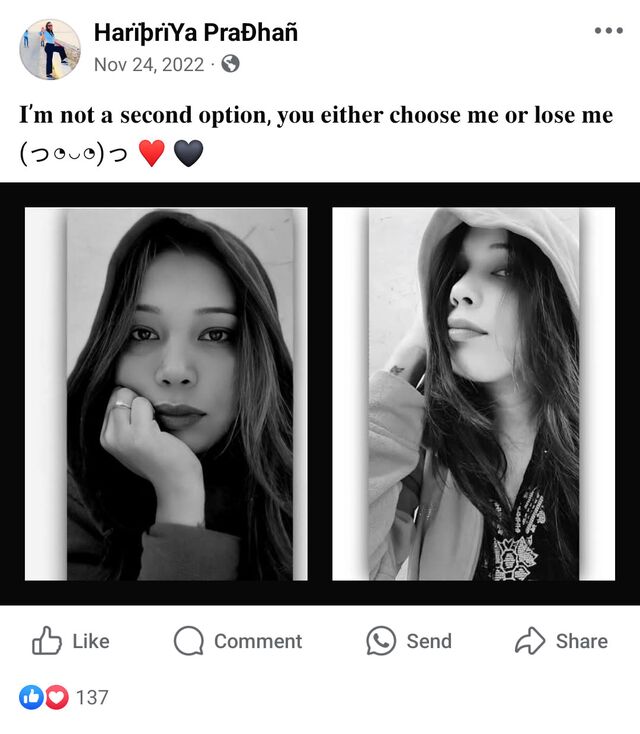 A post from Priya’s Facebook page.