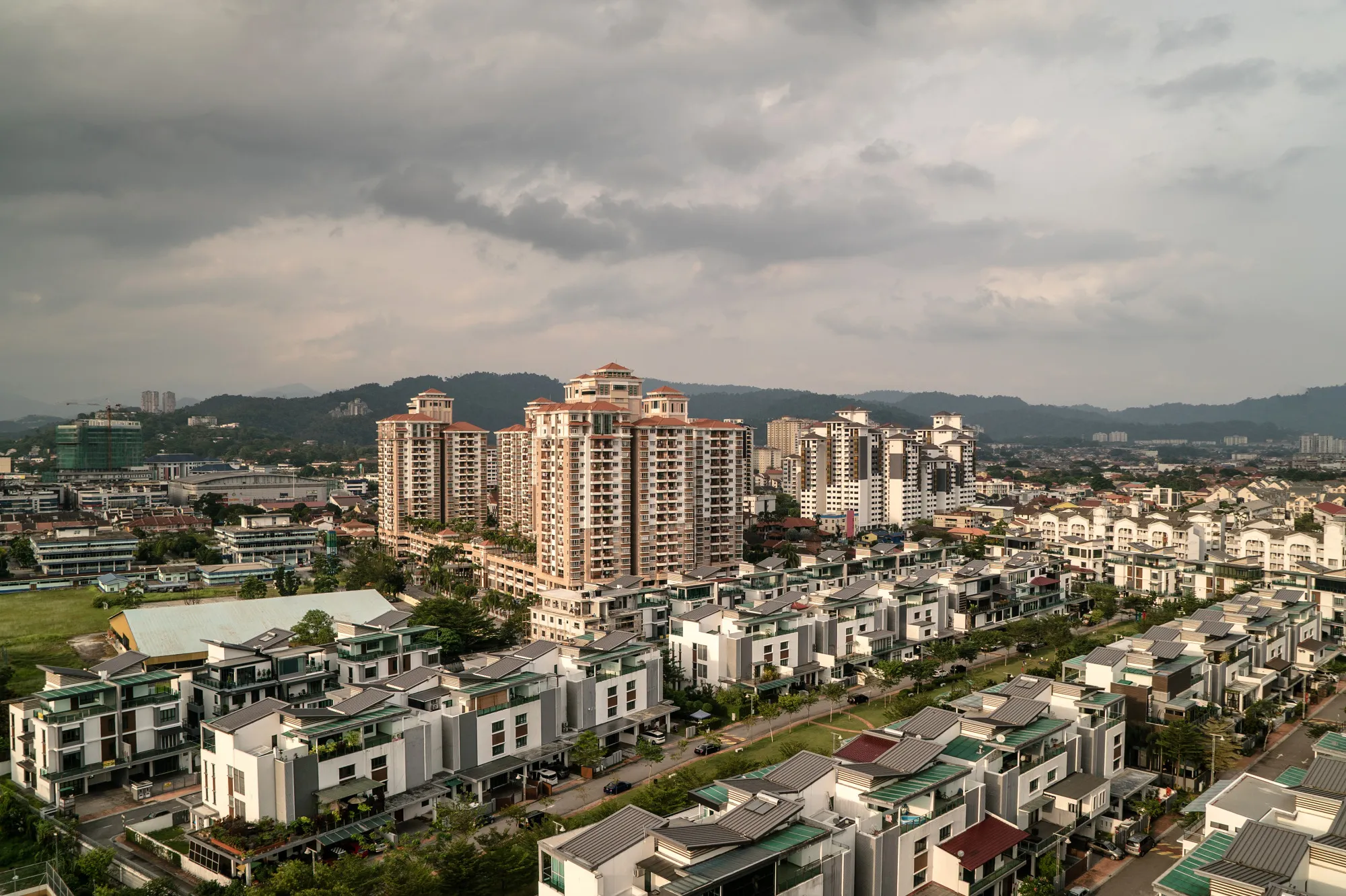 Residential apartment buildings stand in Kuala Lumpur, Malaysia.