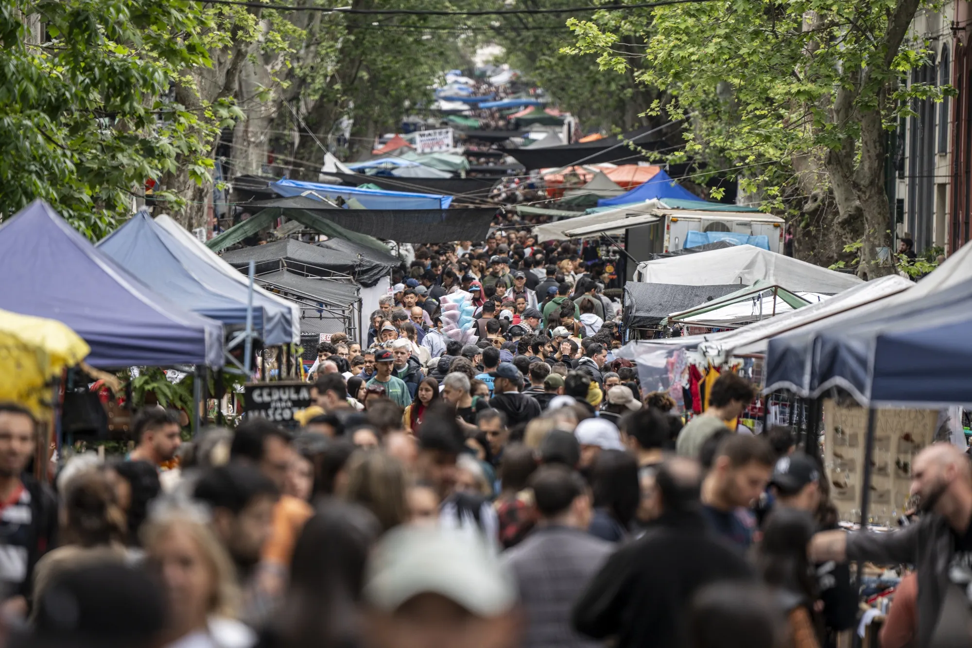 Shoppers at a market&nbsp;in Montevideo.
