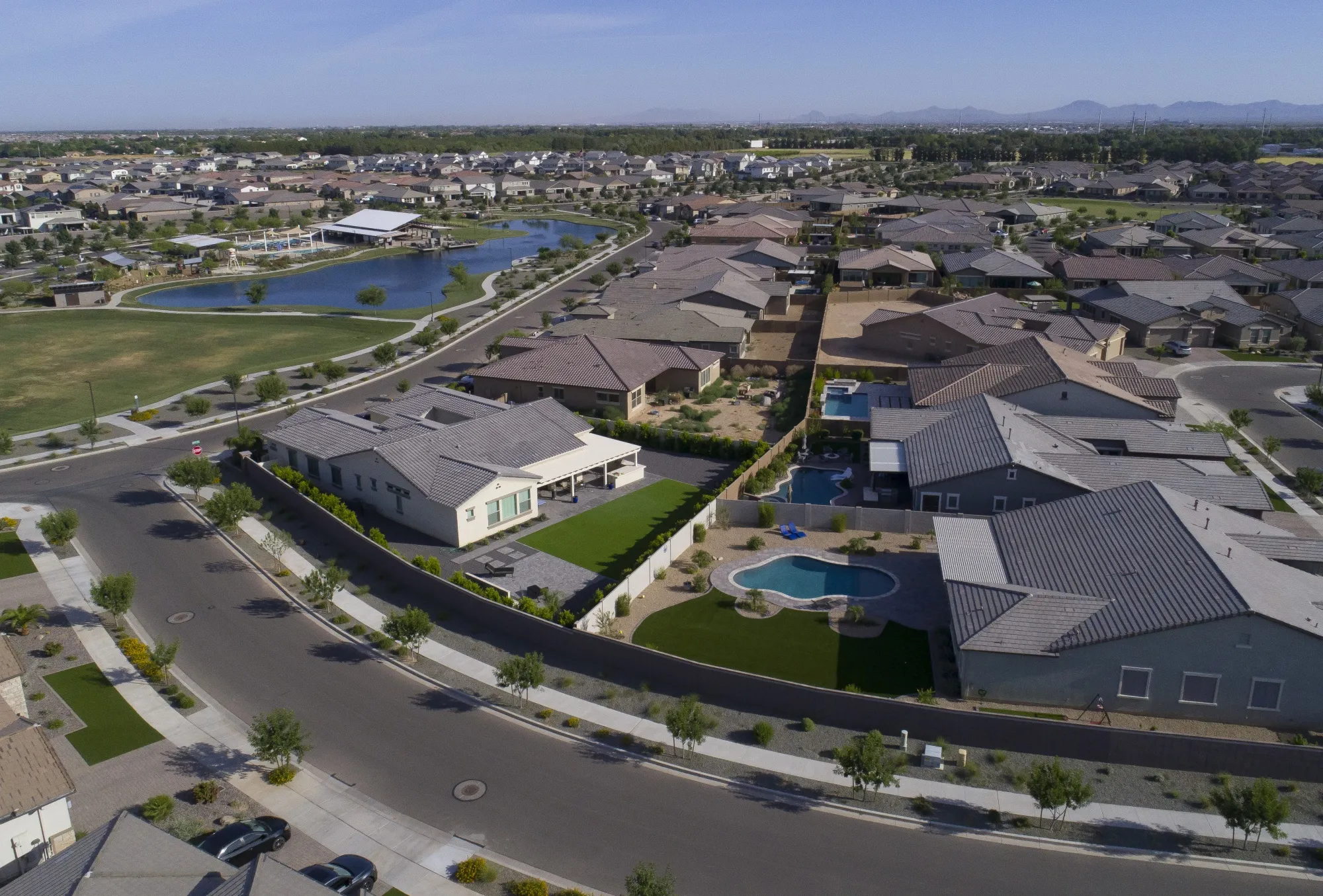 Newly constructed homes at Harvest Queen Creek in Queen Creek, Arizona,&nbsp;on June 5.
