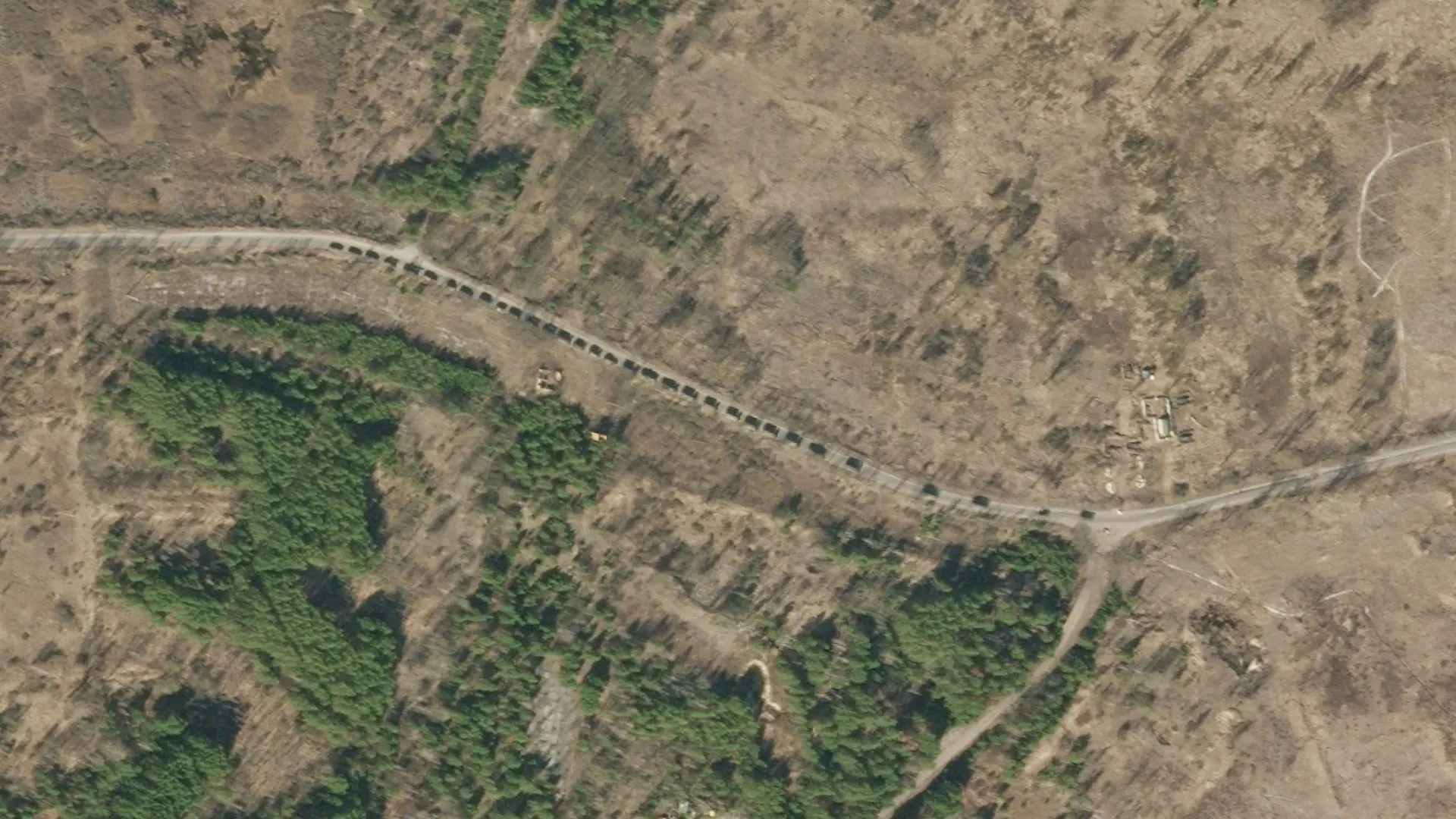 Images from tech startup Planet Labs from April 2022&nbsp;show a Russian convoy moving near Chernobyl.