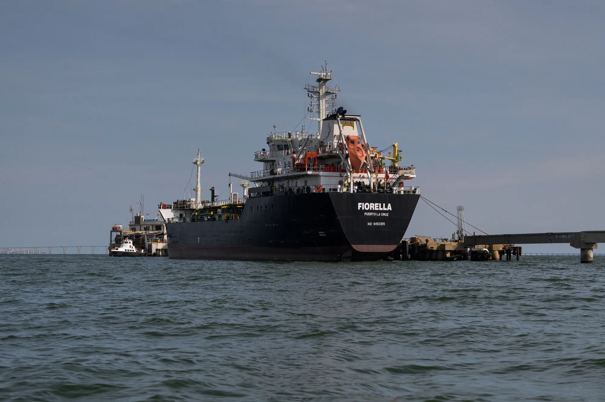 A Venezuelan-flagged&nbsp;oil tanker docked in front of the Petroleos de Venezuela SA (PDVSA) Bajo Grande Refinery at the Paraguana Refinery Complex on Lake Maracaibo in Maracaibo, Zulia state, Venezuela, in 2023.