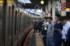 Morning commuters prepare to board a train in Yokohama, Japan, on Monday, May 14, 2018. Japan is scheduled to release its first-quarter gross domestic product (GDP) figures on May 16.