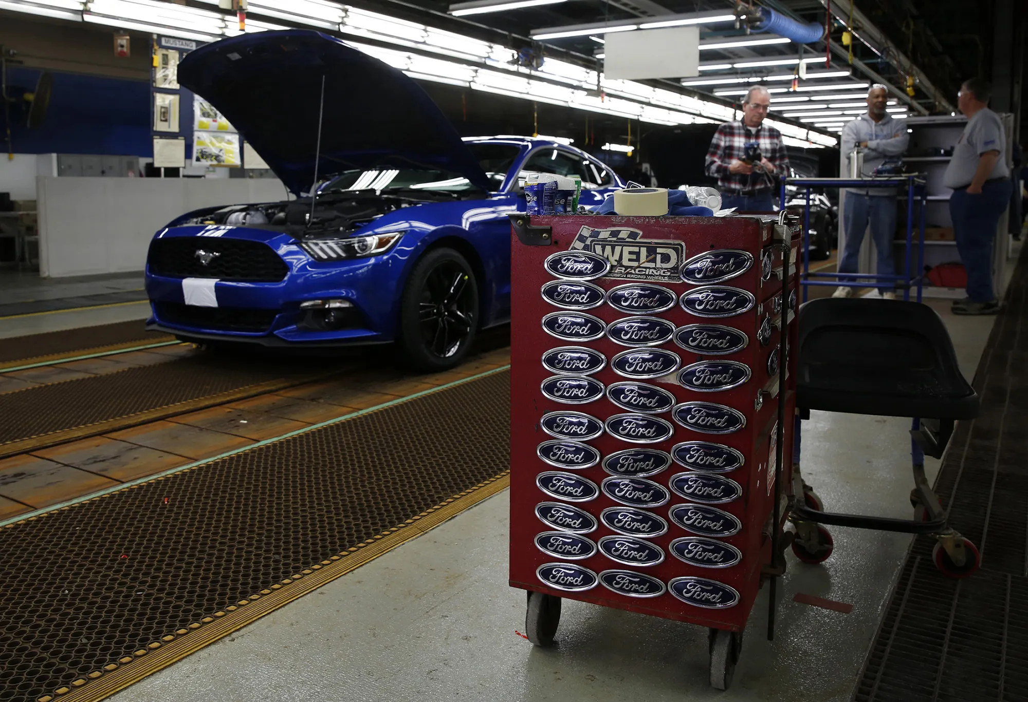 A Mustang on the production line in Flat Rock, Michigan, on Jan. 3, 2017.

