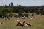 Sunbathing on Primrose Hill, London,&nbsp;on July 10.&nbsp;