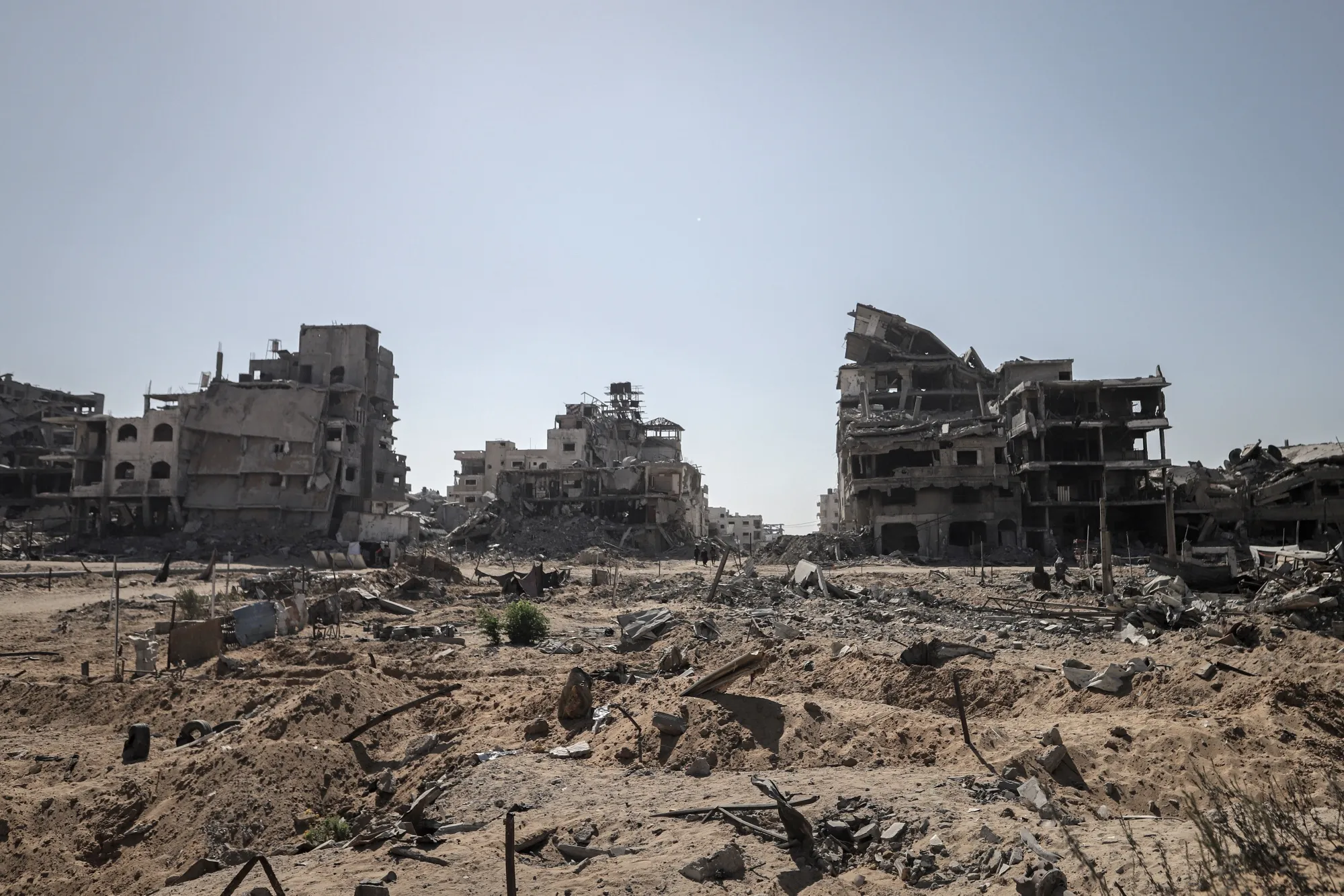 Destroyed buildings and razed land in Gaza City on Oct. 19.