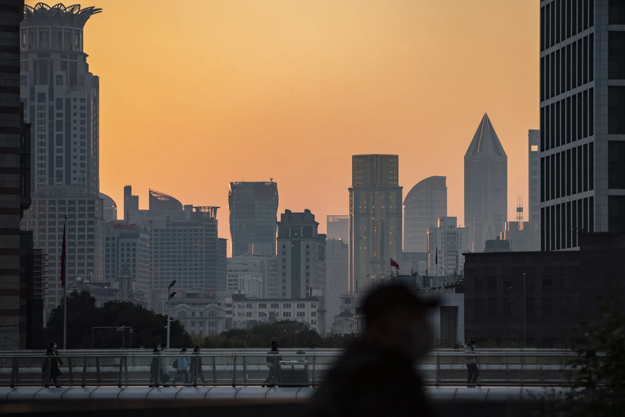 The Lujiazui financial district in Shanghai.