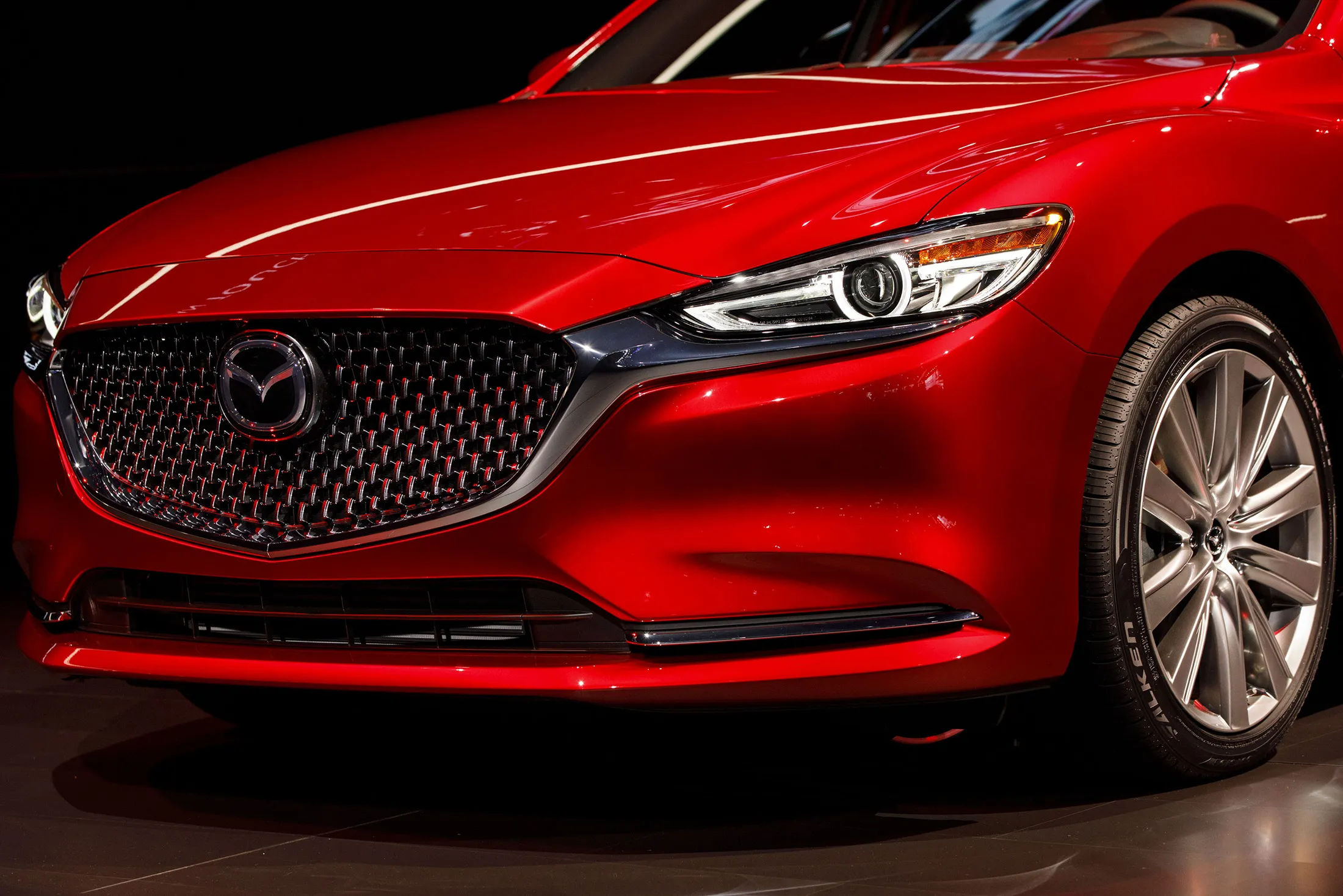 The Mazda Motor Corp. Mazda6 vehicle is unveiled during AutoMobility LA ahead of the Los Angeles Auto Show in Los Angeles, California, U.S., on Wednesday, Nov. 29, 2017. AutoMobility LA brings automakers, tech companies, designers, developers, startups, investors, dealers, government officials and analysts together to unveil the future of transportation with over 50 vehicle debuts.