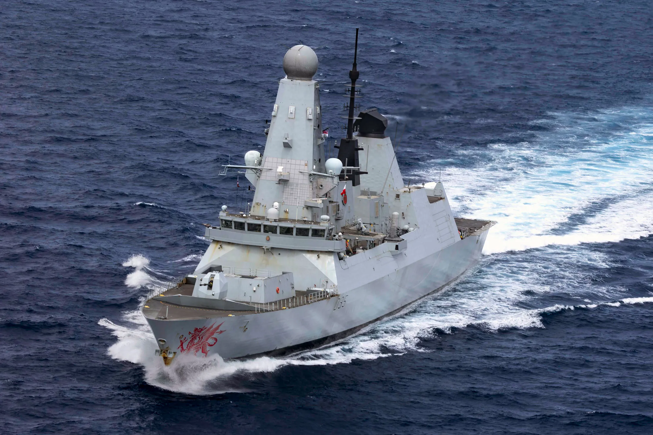 HMS Dragon in the Mediterranean Sea in April.