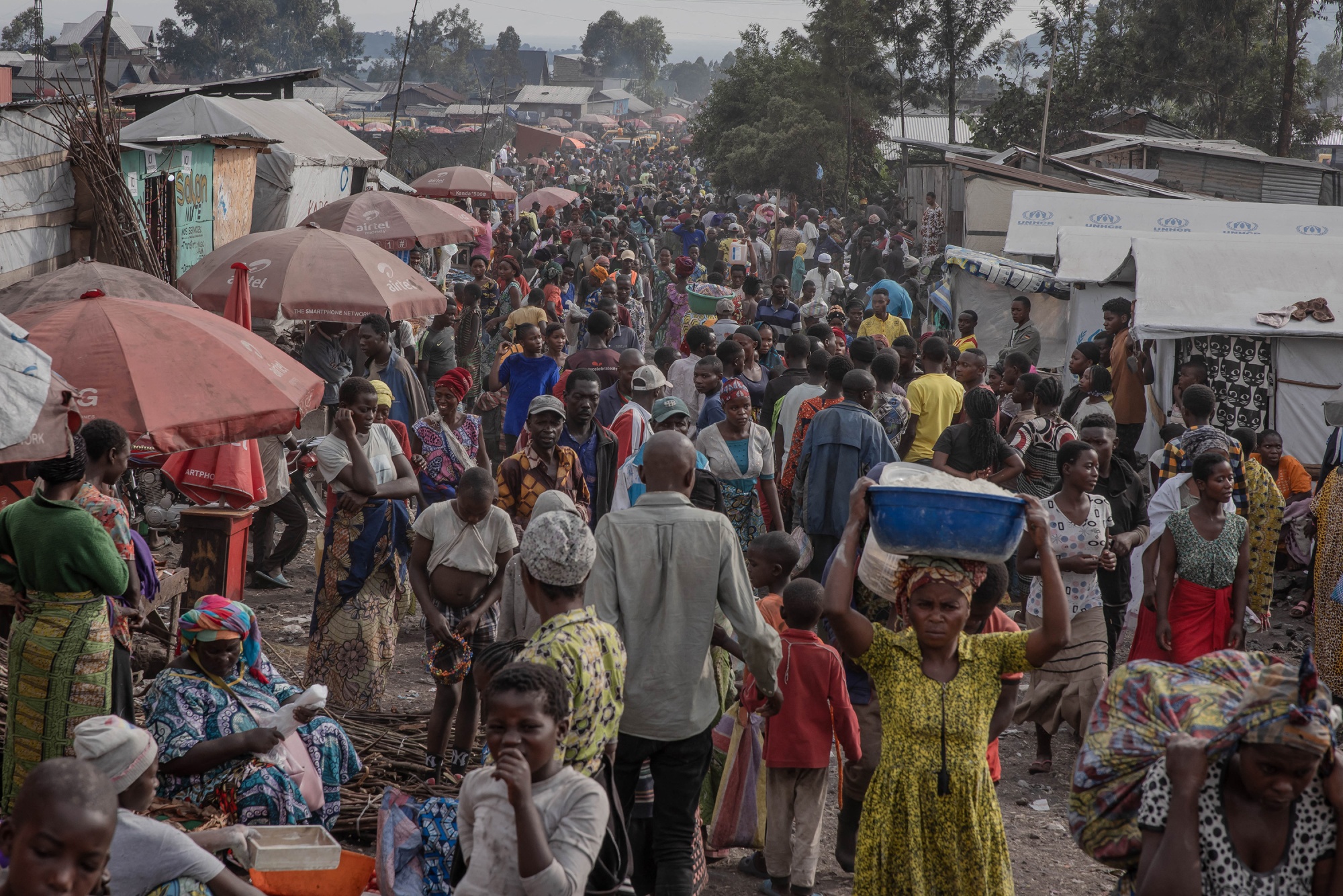 Displaced people in Goma, eastern Democratic Republic of Congo, on Feb. 16.