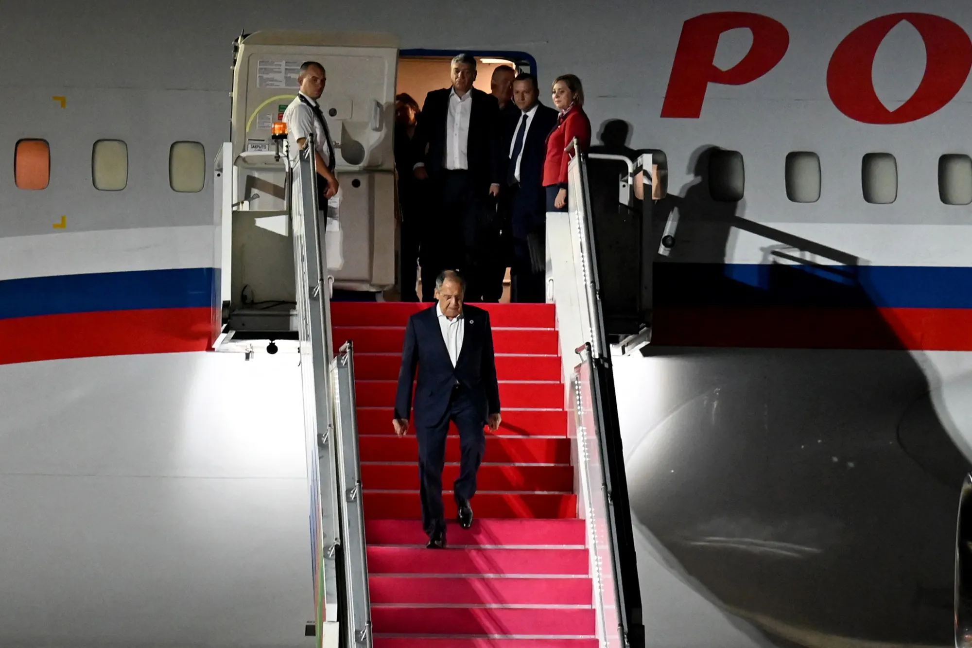 Sergei Lavrov arrives to attend the G20 Summit in Bali on Nov. 14.