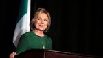 ormer Secretary of State Hillary Clinton speaks on stage during a ceremony to induct her into the Irish America Hall of Fame on March 16, 2015 in New York City.

