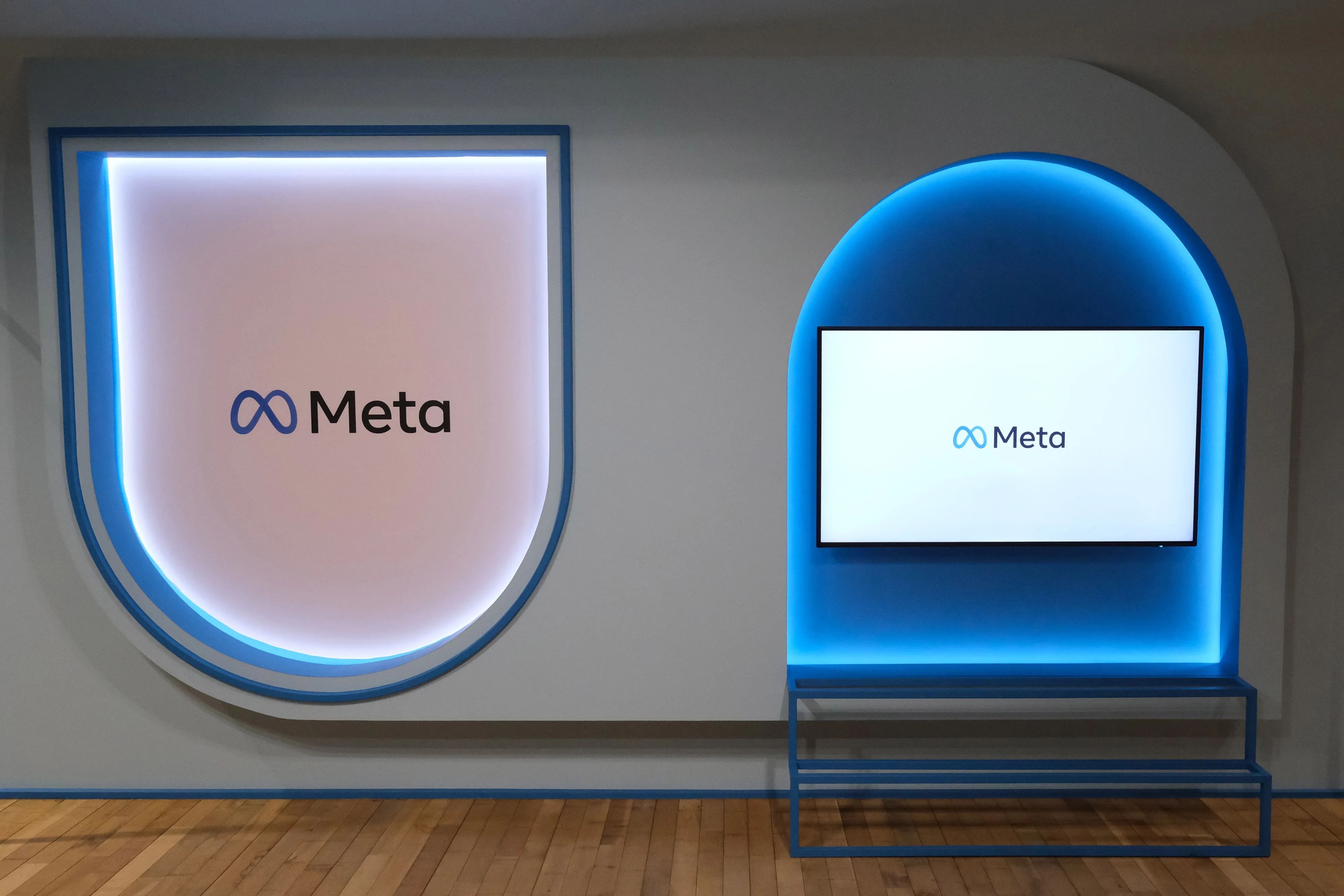 Signage for Meta Platforms Inc. inside its India headquarters.
