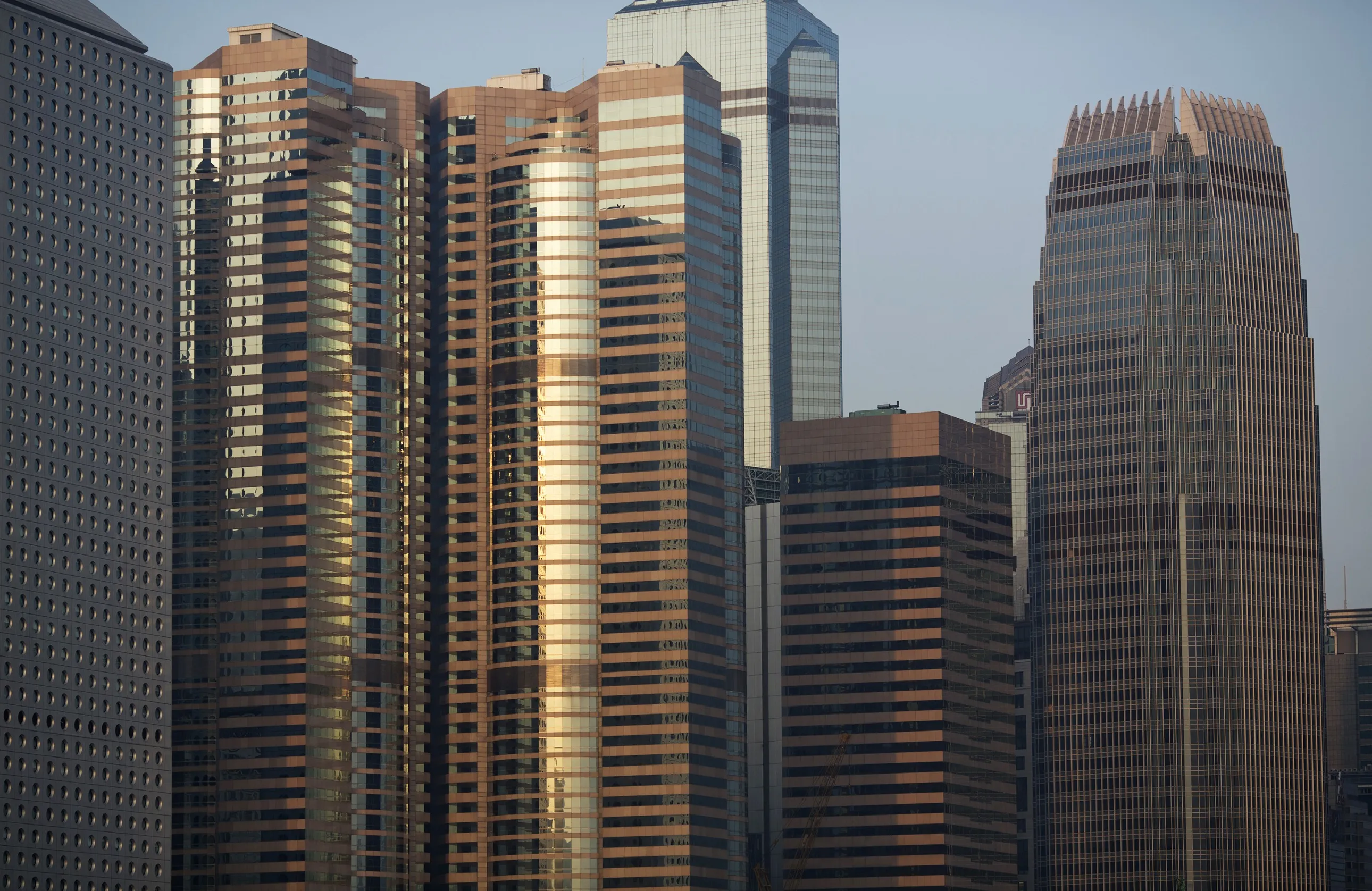 The Exchange Square towers in Hong Kong.
