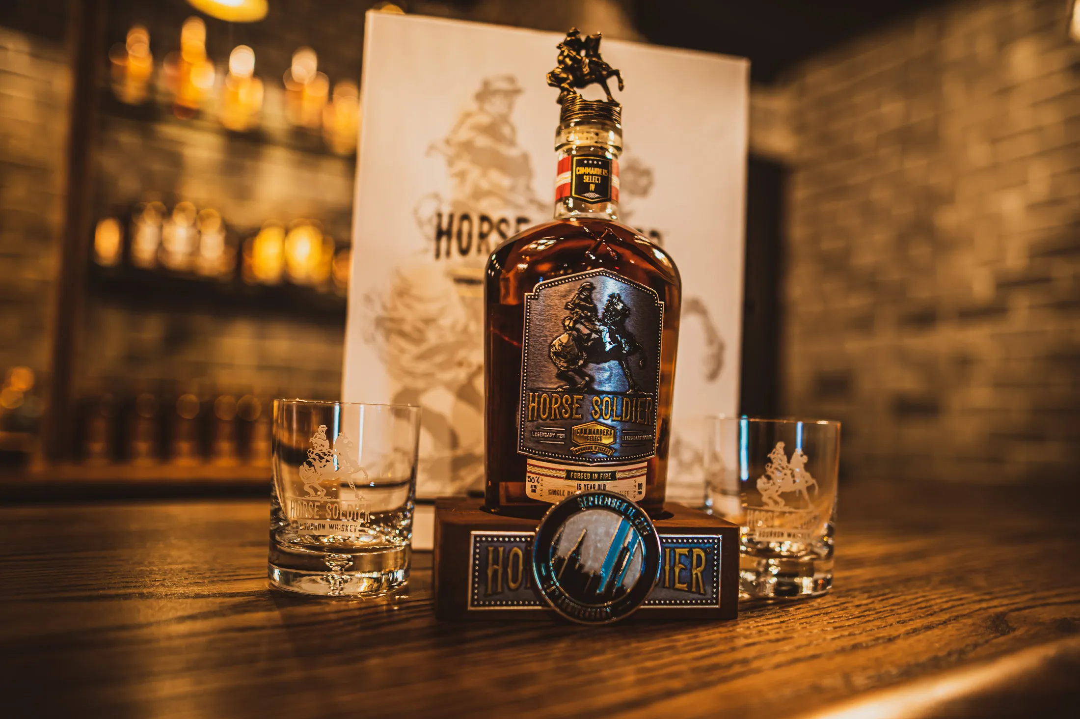 A bottle of Horse Soldier whiskey.