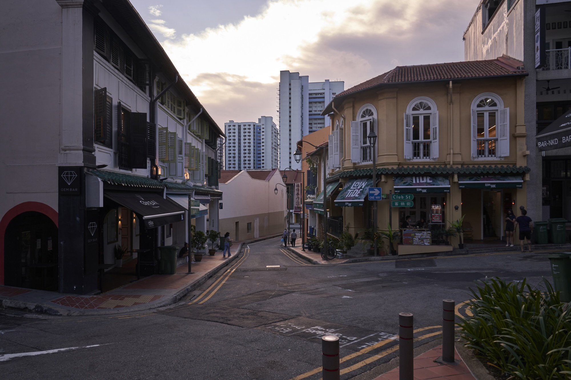 Near-empty streets in the Chinatown area of Singapore, on&nbsp;Aug. 3.