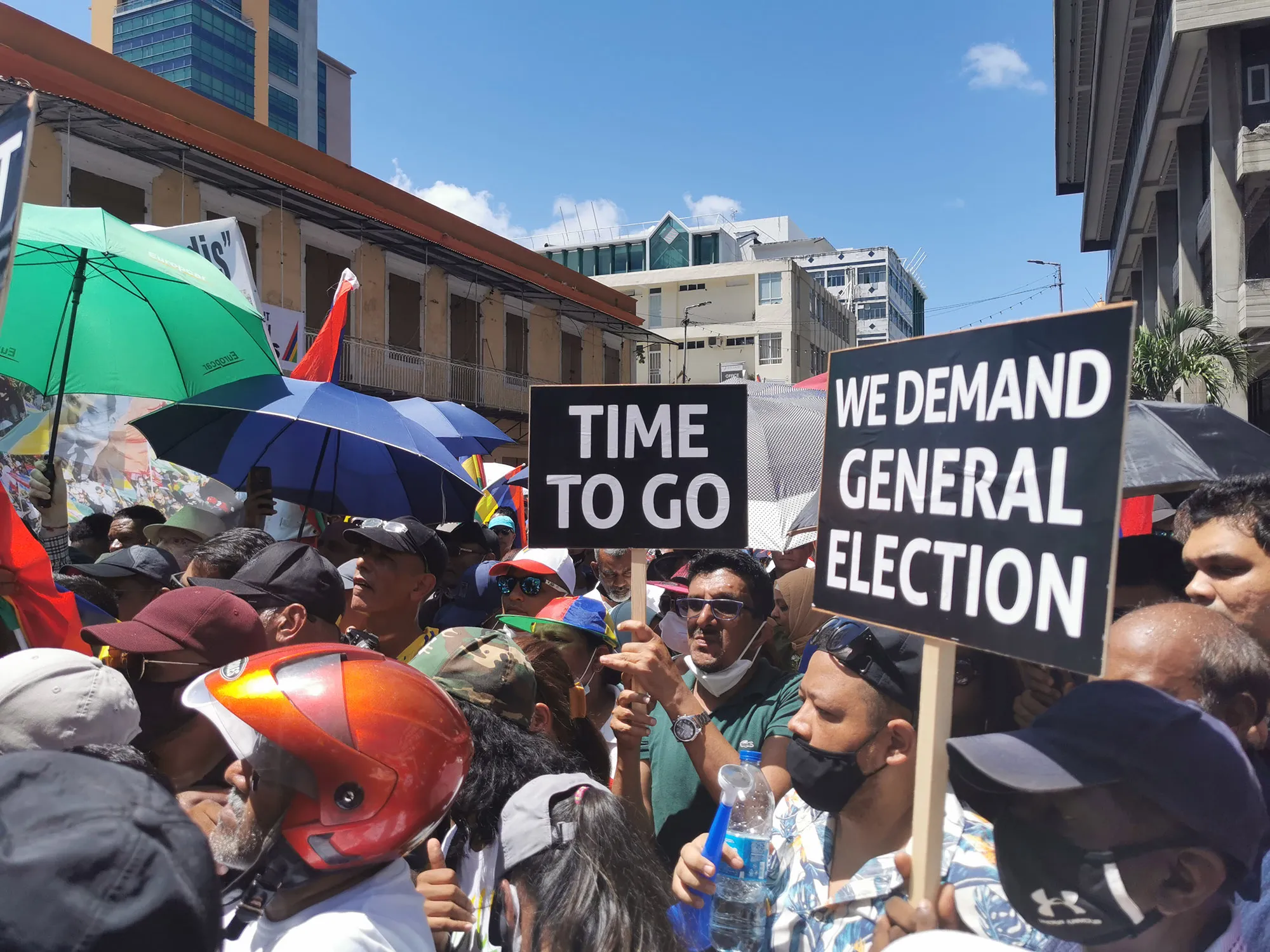 Mauritius unified opposition rally in Port Louis, Feb. 13.&nbsp;