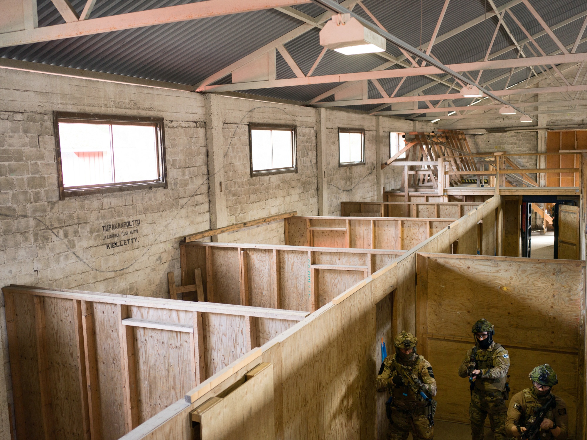 An urban combat demonstration for Finland's National Defence Course participants in Santahamina in April 2026. Photographer: Carl Bergman/Bloomberg