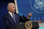 U.S. President Joe Biden takes a question while speaking on the nation's supply chains in the Eisenhower Executive Office Building in Washington, D.C., U.S., on Wednesday, Dec. 1, 2021