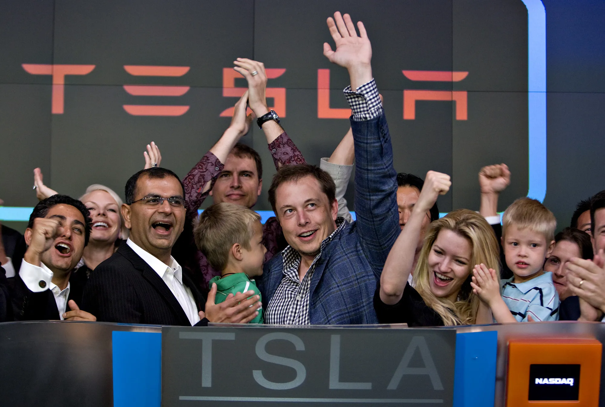 Tesla CEO&nbsp;Elon Musk participating&nbsp;in the Nasdaq’s opening bell ceremony in June 2010.