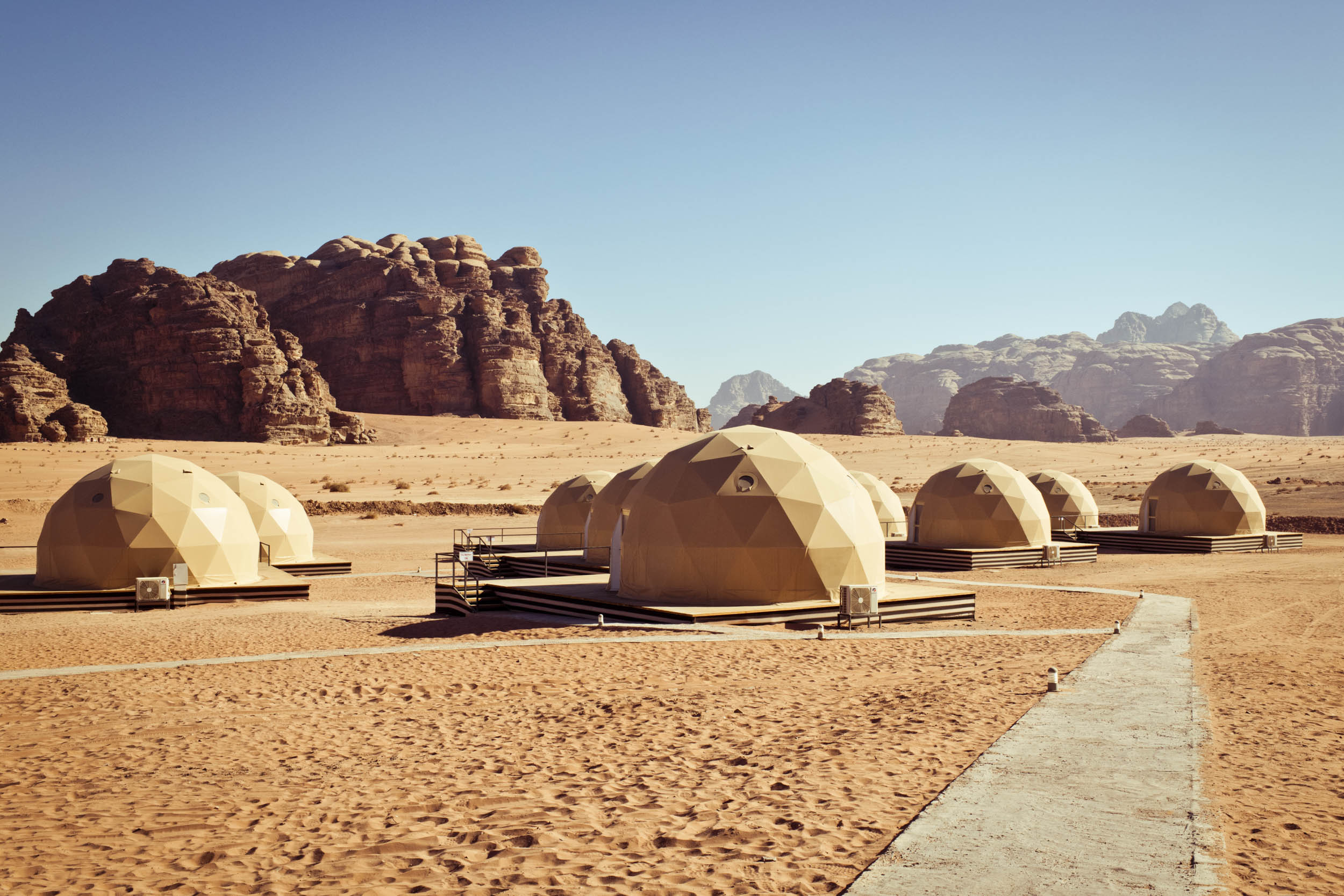New dome suites at Jordan’s Sun City Camp, in Wadi Rum.