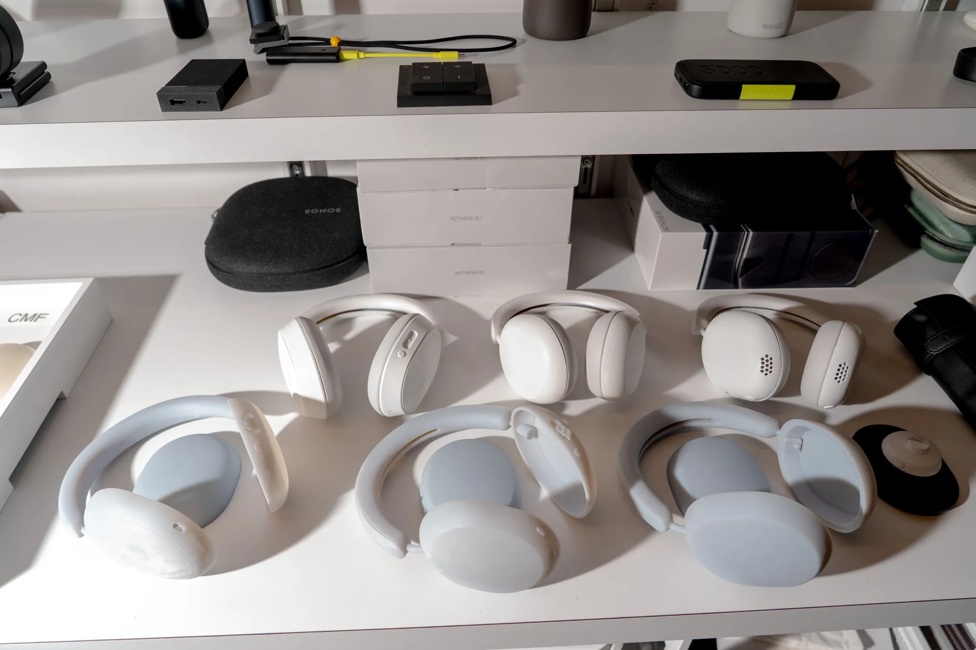 Sonos Ace headphones inside the design studio at Sonos’ headquarters in Goleta, California.