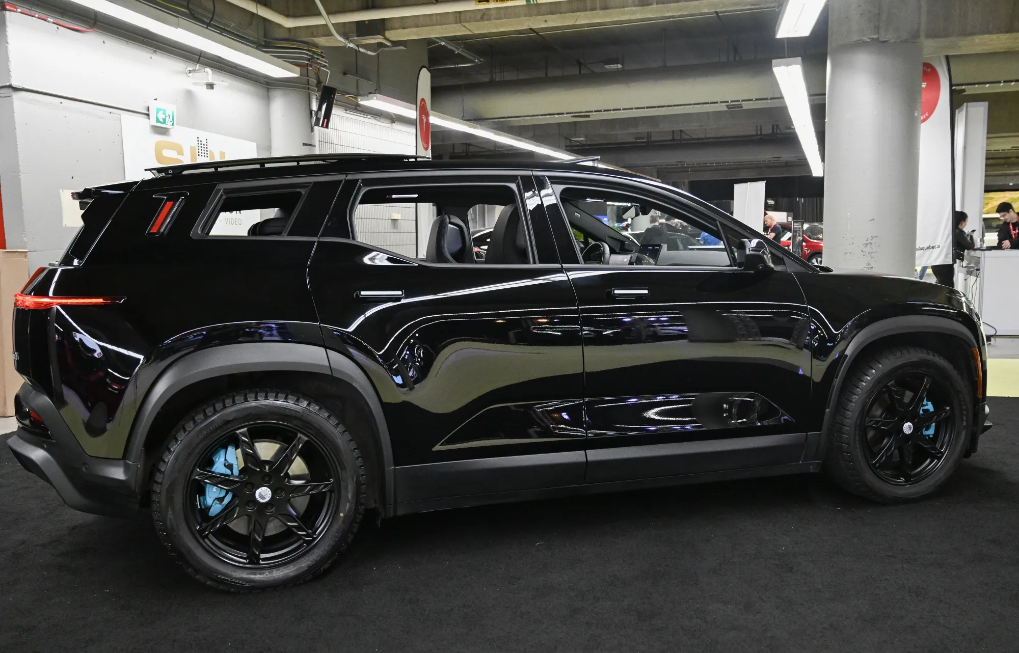A 2023 Fisker Ocean One sports utility vehicle&nbsp;during the Montreal Electric Vehicle Show on Friday, April 19, 2024.