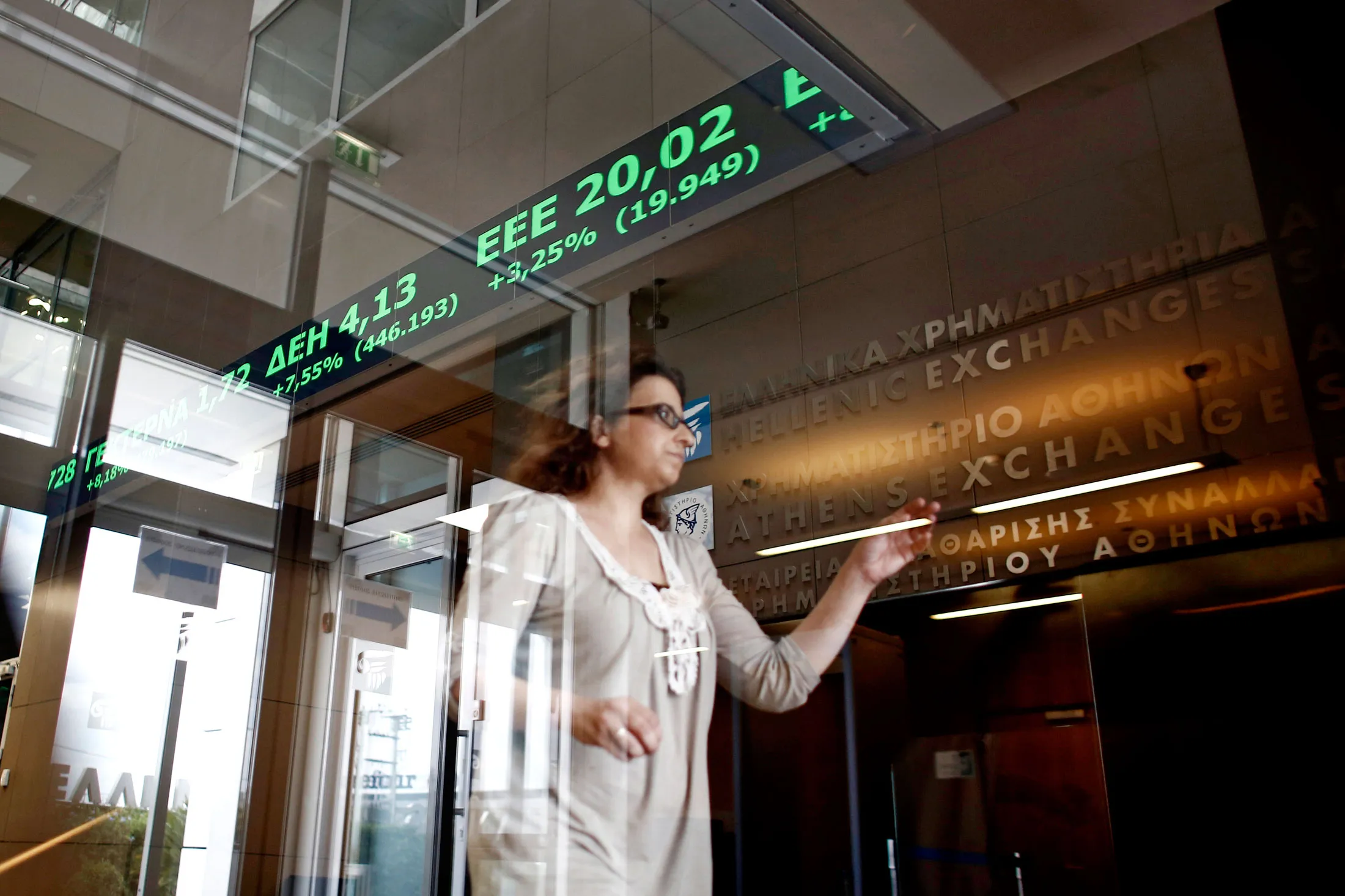 The Hellenic stock exchange in Athens on June 22, 2015.

