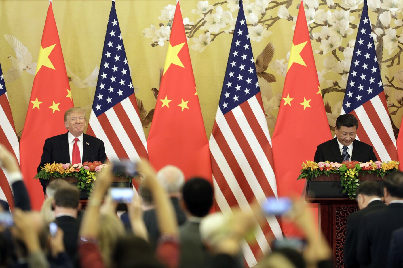 U.S. President Donald Trump And China President Xi Jinping Deliver Press Statement