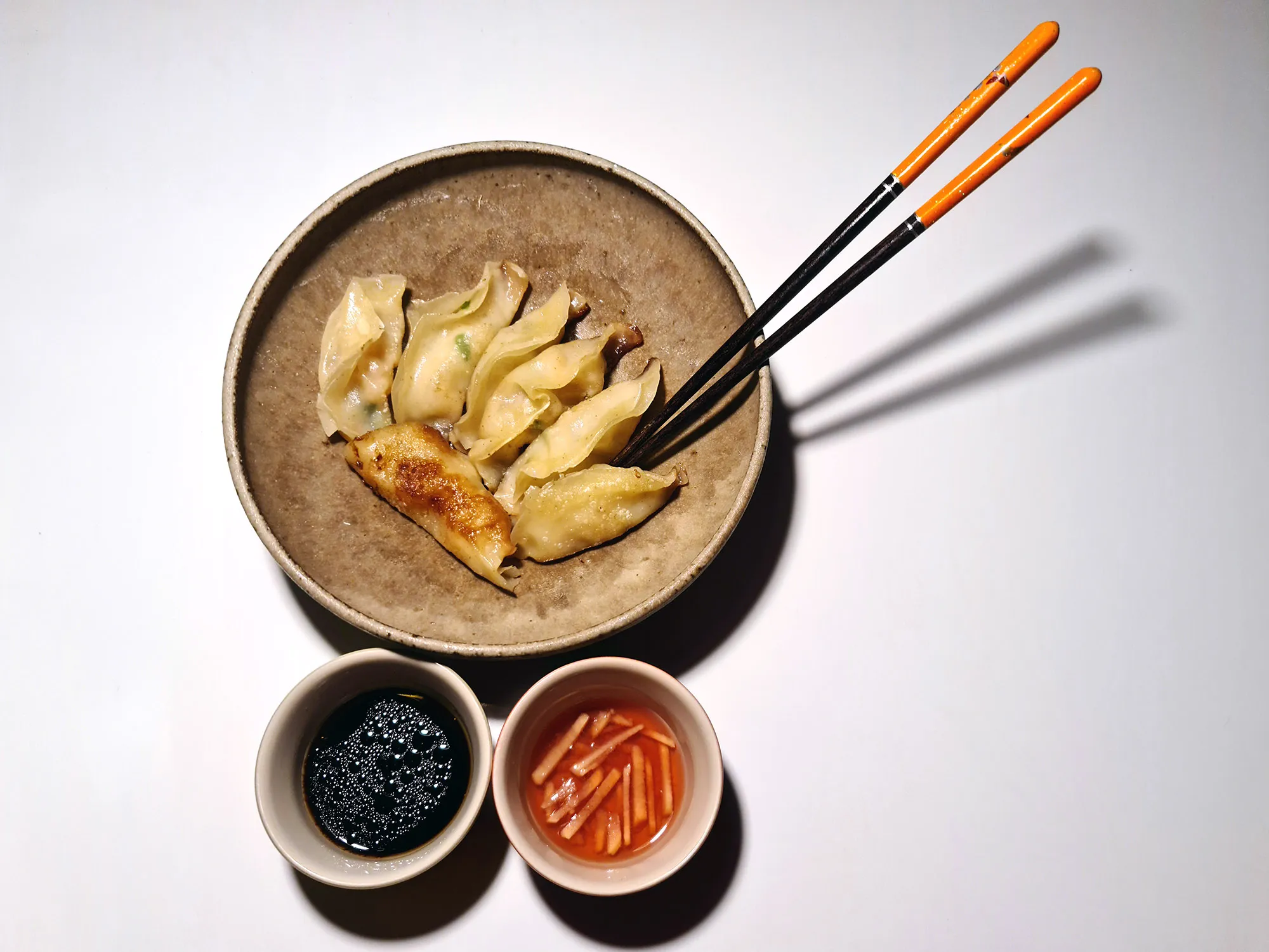 Prawn potstickers as prepared by the author.